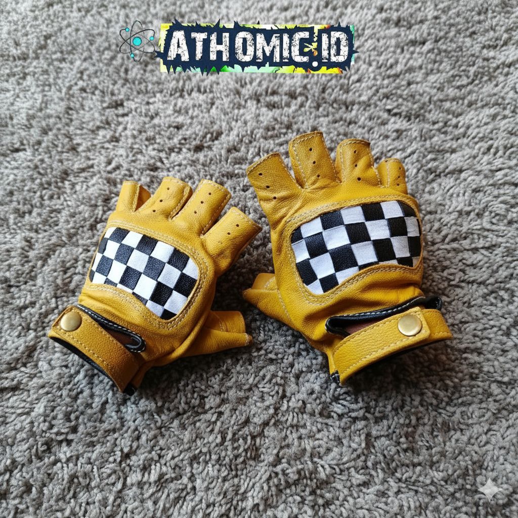 ถุงมือหนังแท้สีเหลืองคลาสสิก ATHOIC-HCT-I