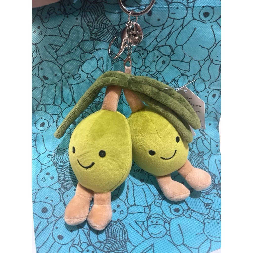 [ฟรี DUSTBAG] JELLYCAT OLIVE TWINS BAGCHARM KEYCHAIN