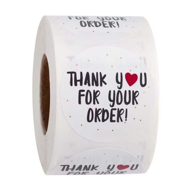 [10 ชิ้น] THANK YOU STICKER SMALL LABEL ROUND STICKER THANK YOU CUTE WHITE MODERN