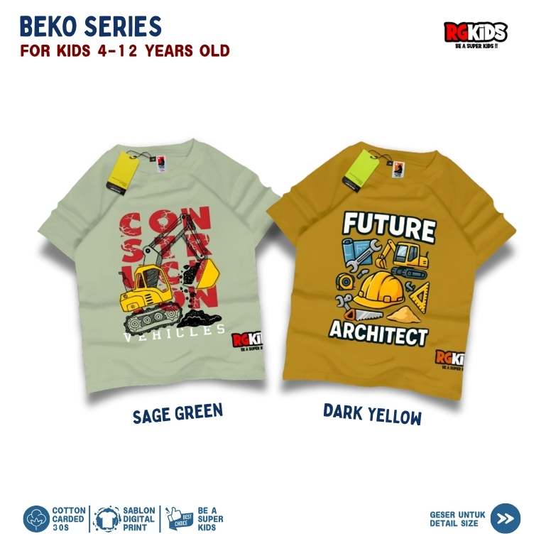 Ozil เครื่องแต่งกาย Beko Series Distro เสื้อยืดเด็ก 4-12 ปีพิมพ์ดิจิตอล