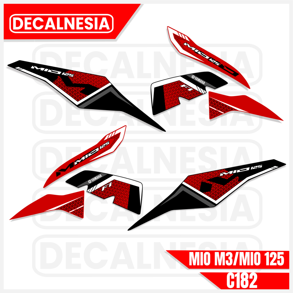 Mio M3 125 สติ๊กเกอร์ Striping, Simple Racing Variation Motorcycle Sticker, Decalnesia C183