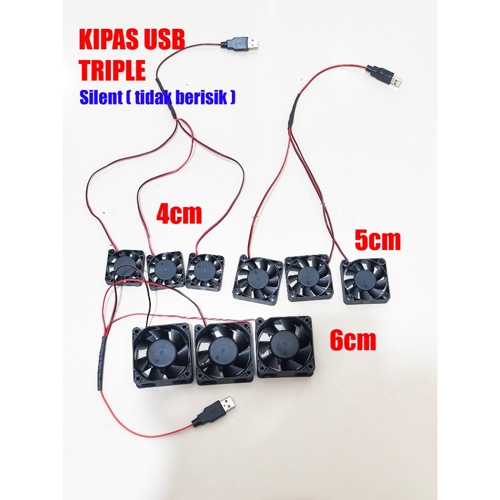 Triple พัดลม usb 5v dc 6 ซม.5 ซม.4 ซม.เงียบ Cooler cooling Cooler 3 pcs พัดลมสูญญากาศไอเสีย air 6 5 