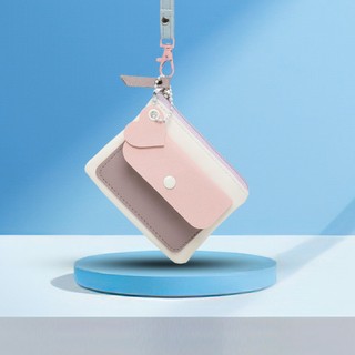 Dompet Koin Wanita Kulit PU Dompet Mini Wallet Lanyard Warna Pastel Terbaru - BY 020