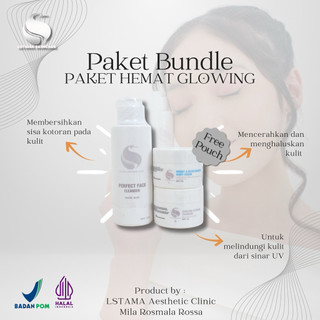 LSTAMA Paket Hemat Glowing - Skincare Wajah Brightening | Cleanser, Day Cream SPF, Night Cream