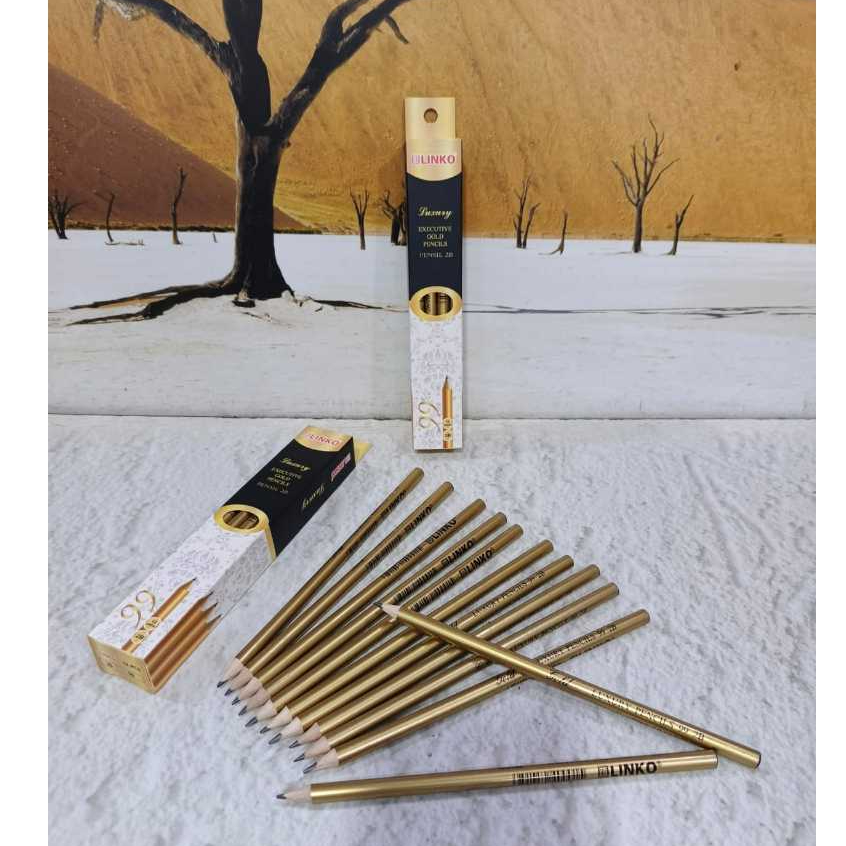 (12PC) 2B GOLD PENCIL โกนแล้ว