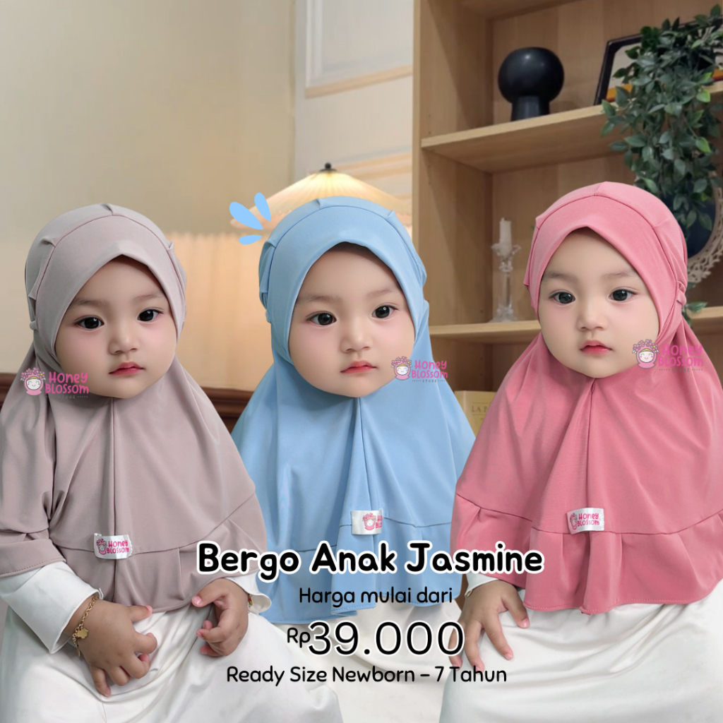 HONEYBLOSSOM - Jasmine Girls Hijab 1-8 ปีนําเข้าเสื้อเกาหลี / Baby Girl Hijab