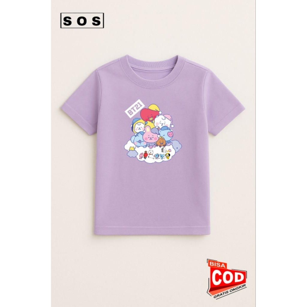 BT21 CUTE ANIMATION CHILDRENS T-SHIRT CHILDRENS TOP