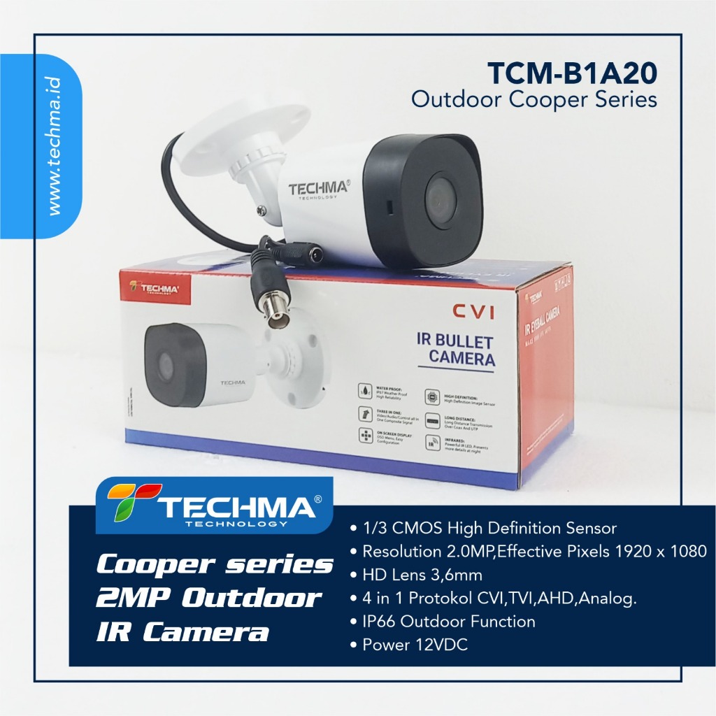 TECHMA COOPER SERIES 2.0MP HD CAMERA TCM-B1A20 Original Official - 3.6mm