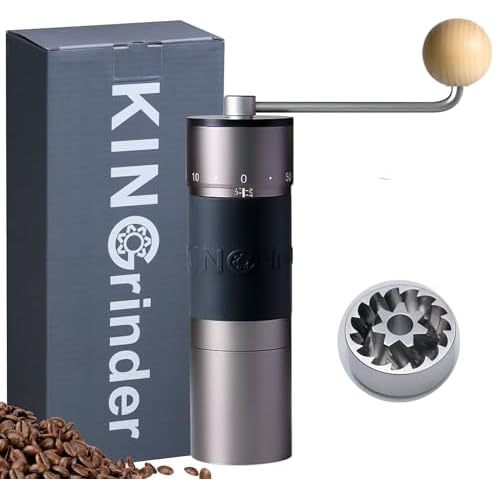 KINGrinder K6 เครื่องบดกาแฟแบบมือหมุนพร้อมด้ามจับตรงสําหรับกดฝรั่งเศส