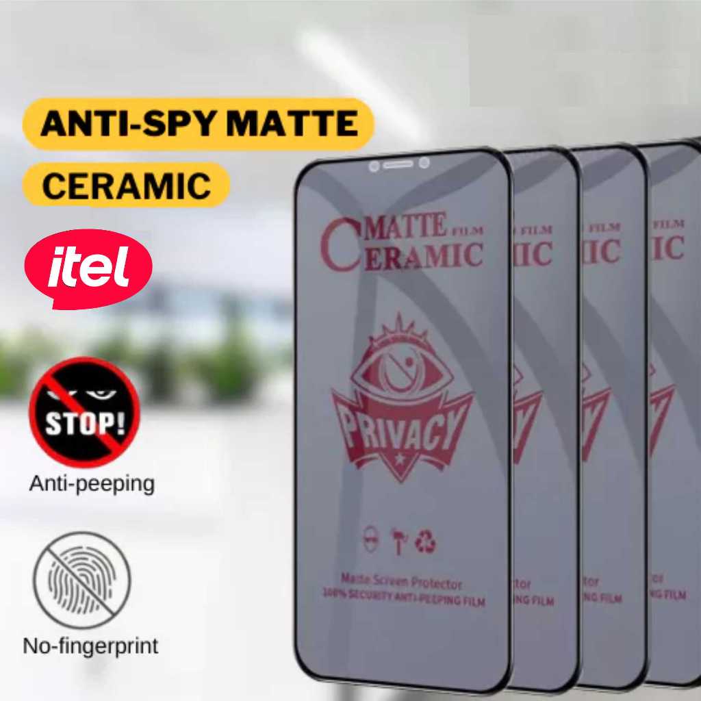 LAYAR กระจกนิรภัยเซรามิค Matte Itel P40 / Itel P40 Plus Anti-Scratch Spy Glare PRIVACY ฝาครอบหน้าจอ