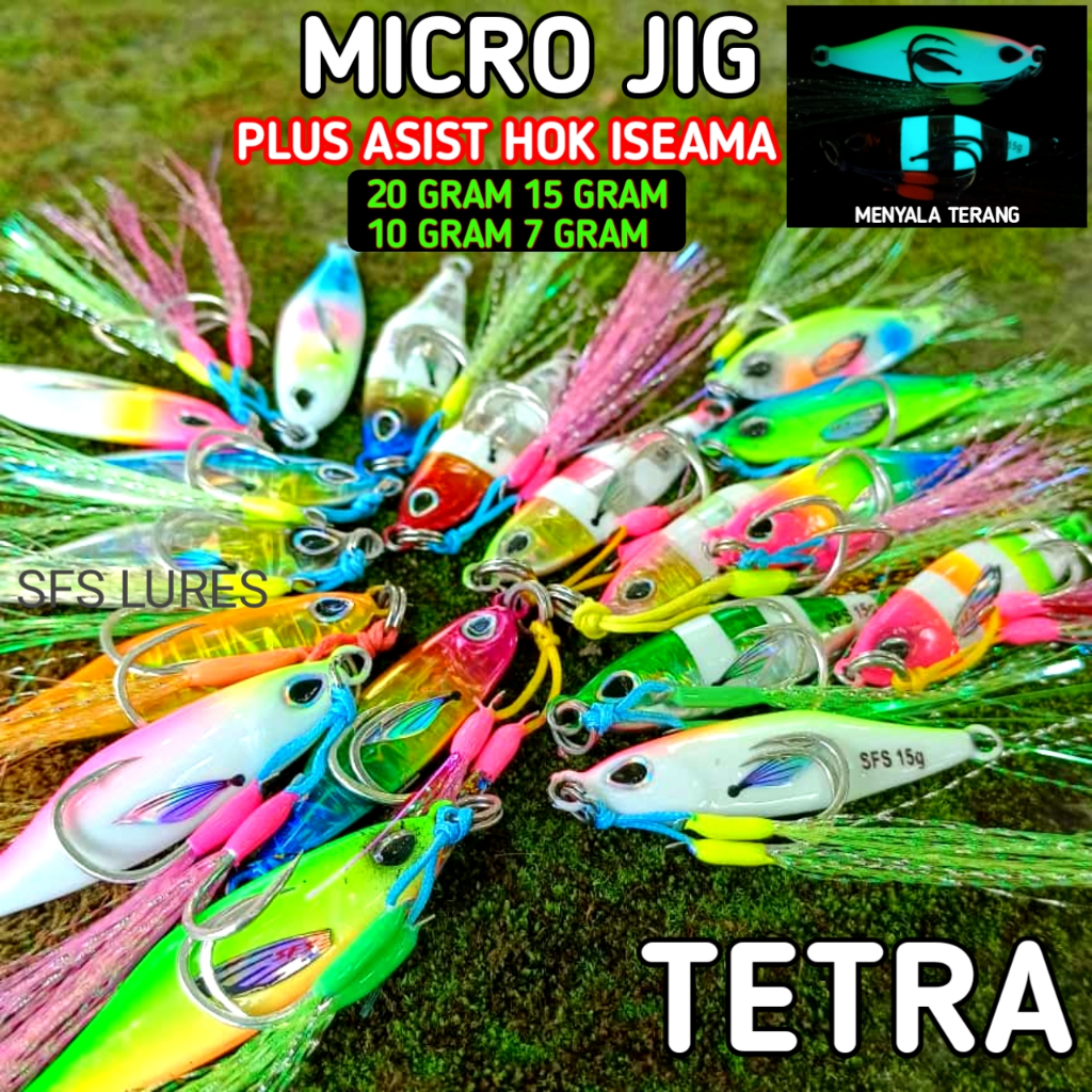 MICRO JIG ชุด ASSIST HOOK ISEAMA รุ่น TETRA 20g/15g/10g/7gram assist hok jig เหยื่อตกปลาทะเล kiler TFGI078 TZGI081