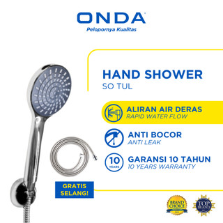 ONDA Hand Shower Mandi SO TUL Shower Air Deras Heads Kepala Shower Genggam Anti Bocor