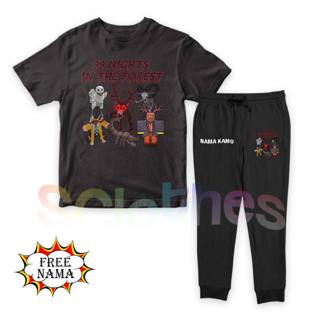 ชุดเสื้อยืดเด็ก Unisex DEER CHARACTER 99 NIGHTS IN THE FOREST ROBLOX ใหม่