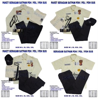 PAKET LENGKAP BAJU SERAGAM SETELAN PDL PDH SATPAM SECURITY KREM CREAM TERBARU 2025 SERAGAM SATPAM TERBARU