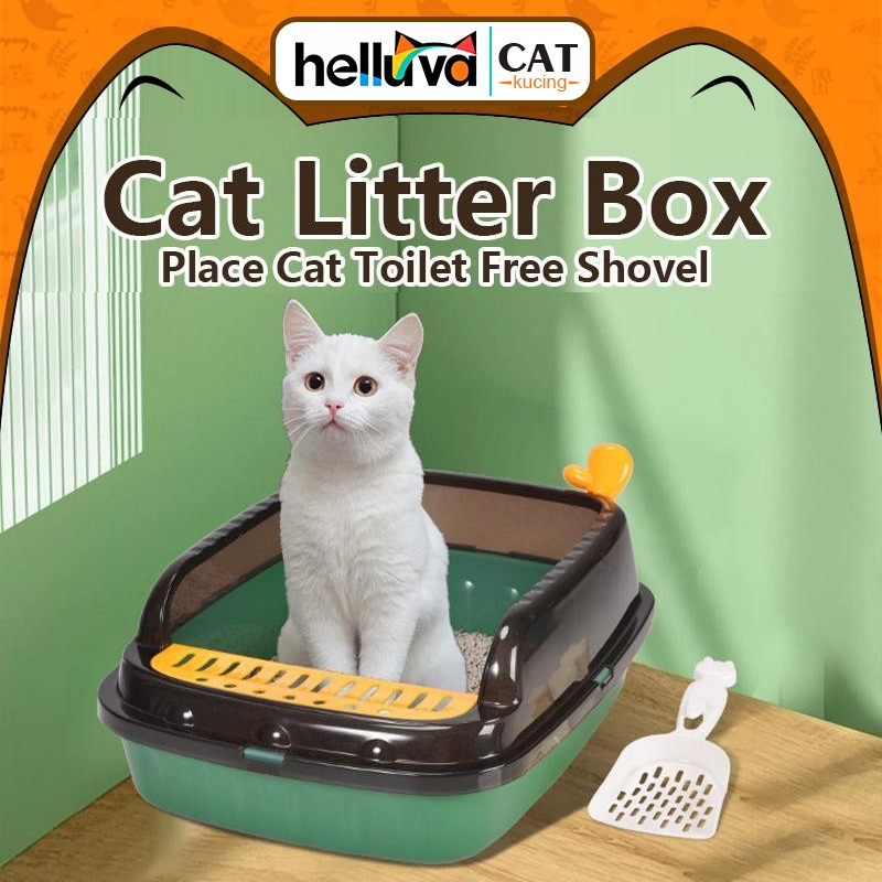 Helluva กล่องครอกแมว Cat Sandbox Cat M49 Sandbox PupStar+Place ห้องน้ําแมว ฟรีพลั่ว
