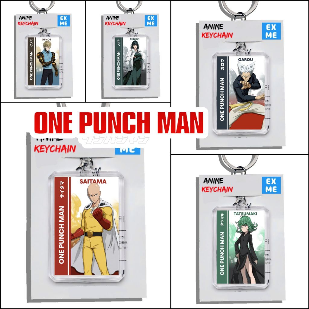 พวงกุญแจ GANTUNGAN One Punch Man - พวงกุญแจ One Punch Man - พวงกุญแจอนิเมะ - พวงกุญแจไซตามะ - Tatsumaki - Fubuki - Goos - Garou - King - Zombieman - Amai Mask - Boros - Sonic - Metal Bat - แฟลช แฟลช - ไซตามะ