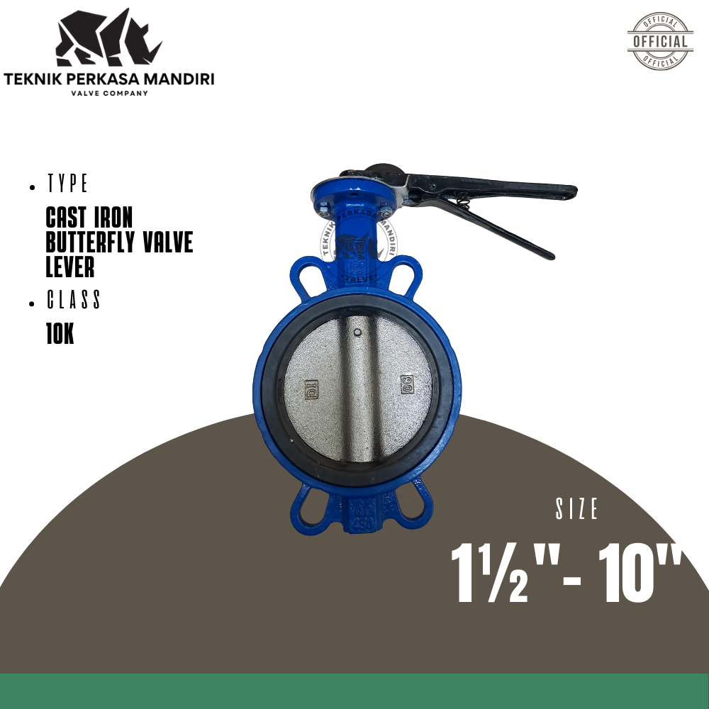 BUTTERFLY VALVE CAST IRON 2" INCH LEVER ORIGINAL