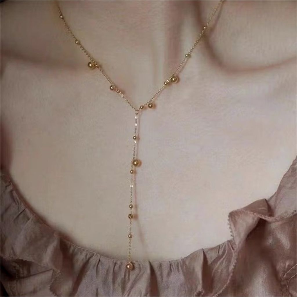 ANTI-RUST BOBA LONG TASSEL GOLD TITANIUM สร้อยคอ