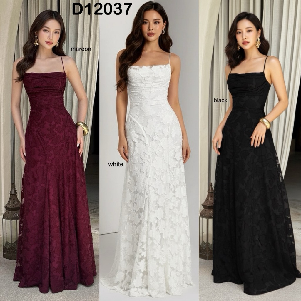 [FG] Vienna Drape Front Furry Detail Slip Dress / Womens Dress with Fur Accents D12037