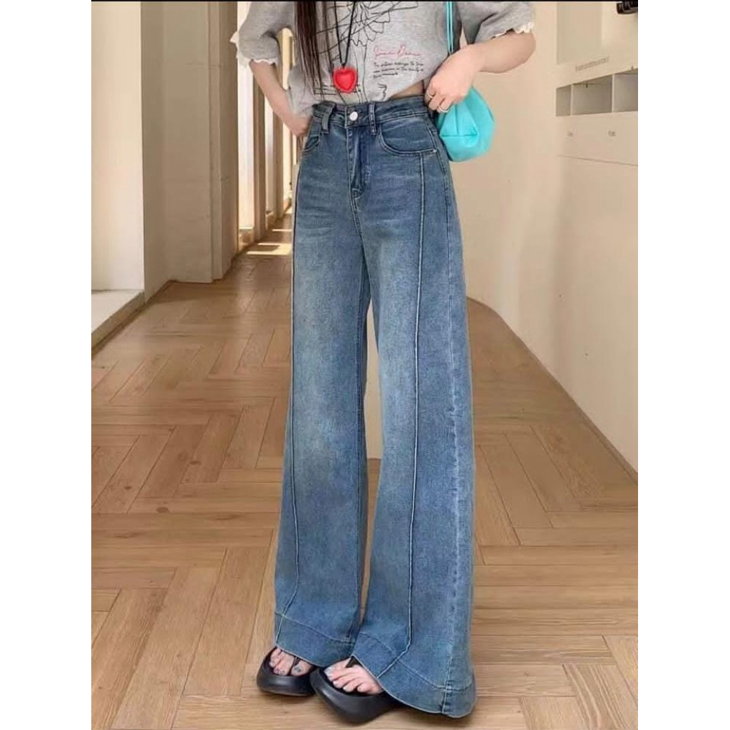 Isabella Ripped Jeans / Skena Jeans กางเกงผู้หญิงนําเข้าสีน้ําเงินเข้ม 6009