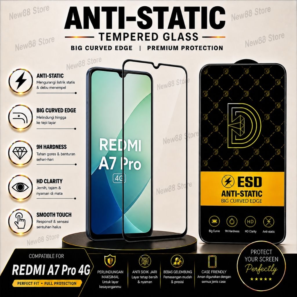 LAYAR กระจกนิรภัย Anti Static Redmi A7 Pro A5 A4 A3X A3 Pro A3 A2 + A2 A1 + A1 8 8A Pro 7 7A 6 6A 6 