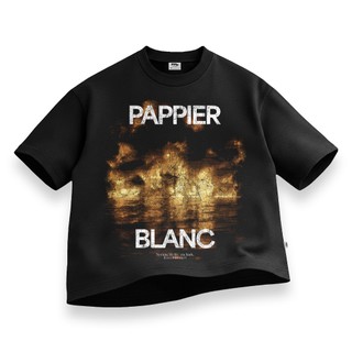 Ppapier Blanc Fire Graphic - Oversized Boxy Fit Tshirt Unisex - Cotton Combed 20s