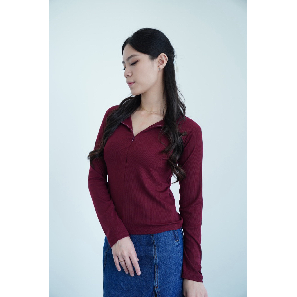 ESME TOP - WOMENS KNIT TOP KORRA WOMENS KNIT TOP LONG SLEEVE BASIC TOP