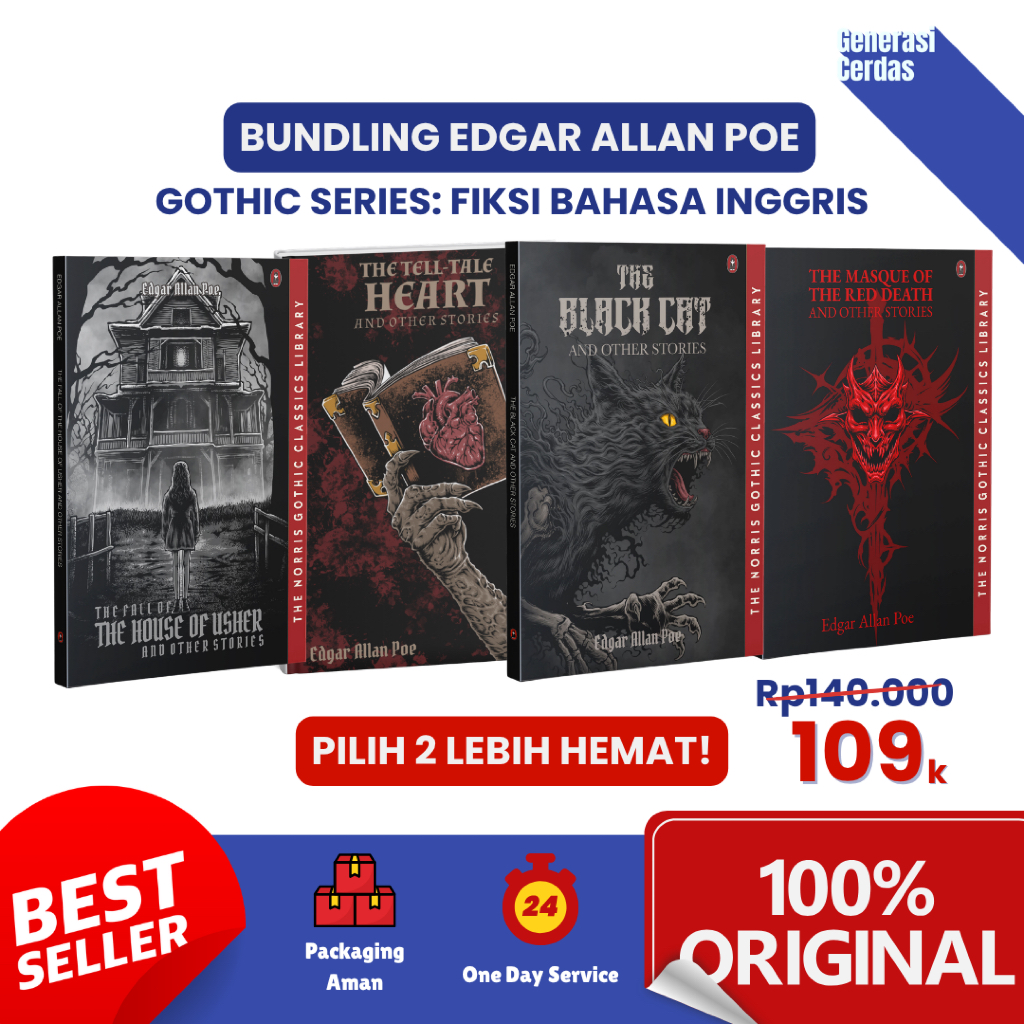 คอลเลกชันนวนิยาย Edgar Allan Poe - หนังสือภาษาอังกฤษ | นอร์ริส โกธิค | รุ่นสมาร์ท