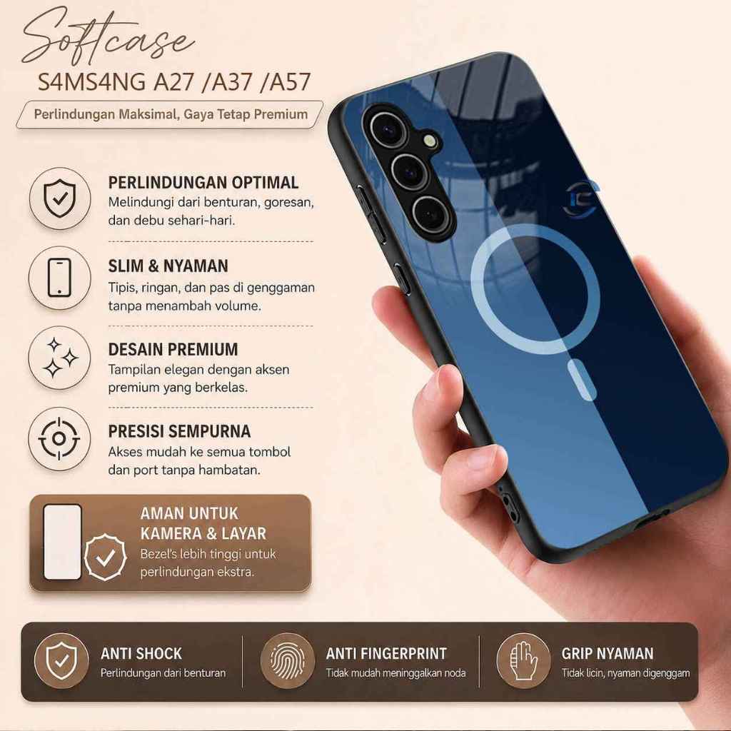 Softcase Glass Glitter Glass สําหรับ SAMSUNG A27 A37 A57 - ปลอก Hp Samsung A27 A37 A57 - K06