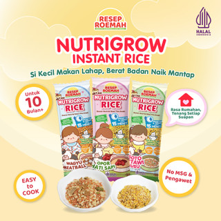 Resep Roemah Nutri Grow BB Booster Rice 45gr | Beras Instan Travelling Siap Seduh 15 Menit - MPASI Bayi | Tinggi Protein & Kalori | Beras Pipih Nasi Anak | Tanpa MSG & Pengawet