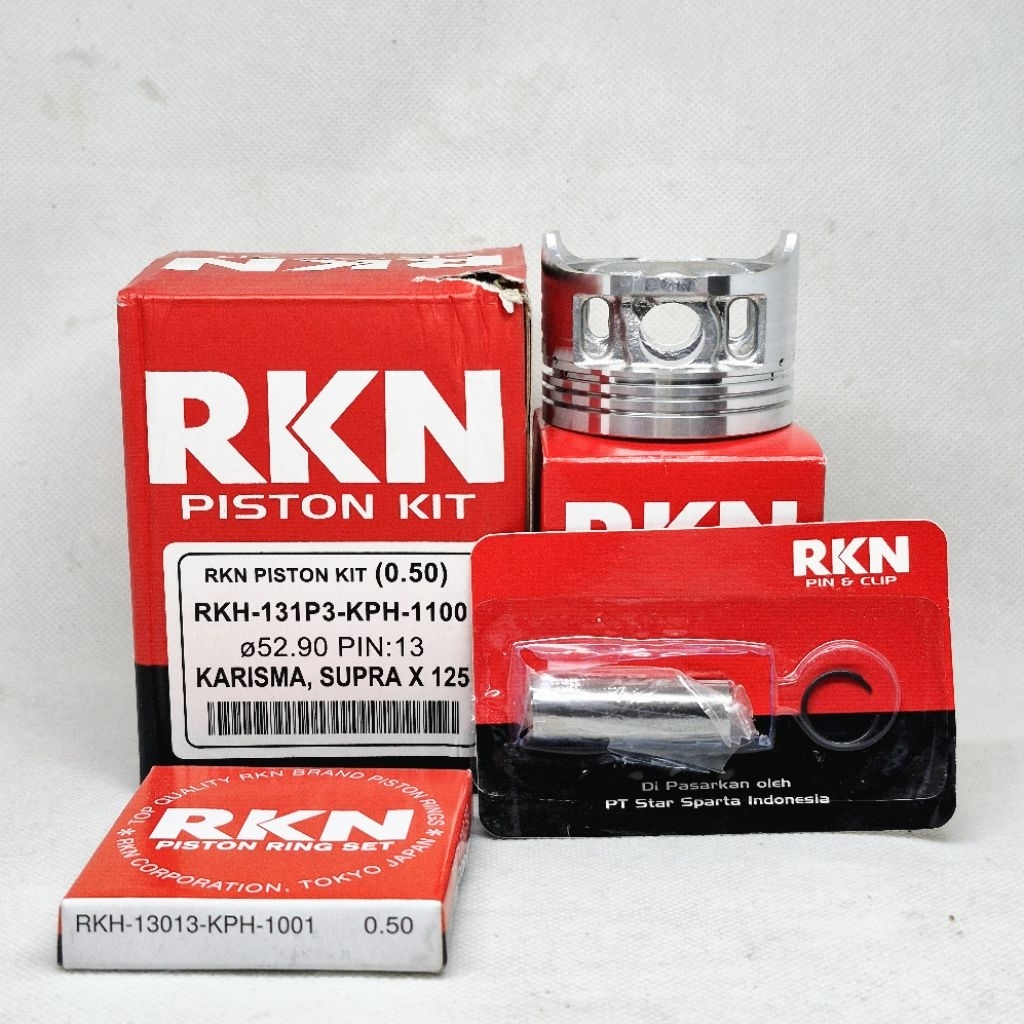 PISTON KIT KHARISMA SUPRA X 125 OV 0.50 (RKH 131P3 KPH 1100) RKN ดั้งเดิม