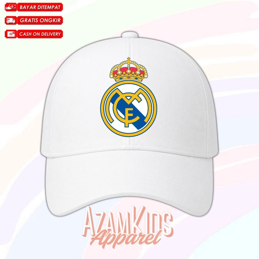 Real Madrid Kids Bucket Hat ชื่อฟรี / หมวกเบสบอลเด็ก Real Madrid