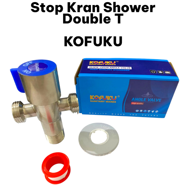 KOFUKU Shower Double T Stop ขวาซ้ายสาขา Faucet & ON OFF Stainless Steel Stop Faucet / T Shower Fauce