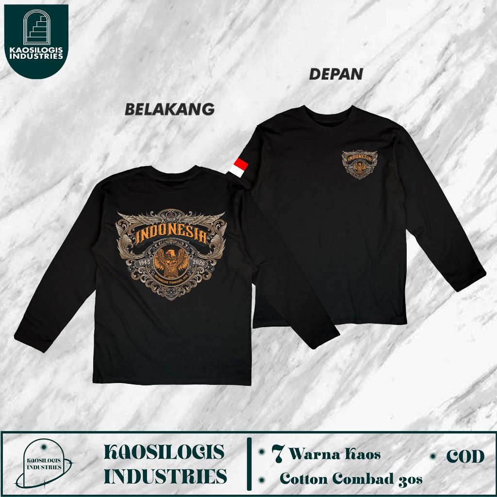 Hut Ri 81th เสื้อยืดแขนยาวใหม่ Ika Single Bhinneka Design 2026 Cotton Combed 30s NC DTF หน้าจอการพิม