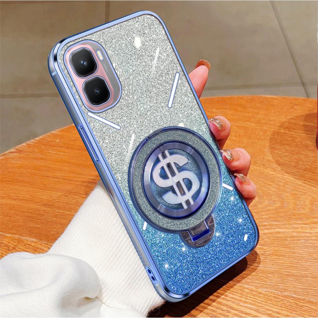 HP Infinix GT 50 Pro Glitter Dollar Ring Stand รองรับเคสชาร์จไร้สาย
