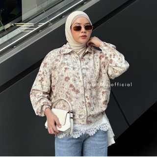 Cantiqu Polka Zipper Outer Rayon Motif Polkadot Sella | Jacket Wanita Oversize