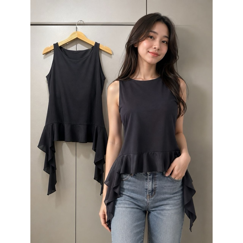 Ruffle Top / เสื้อแขนกุด Ruffle Dangle