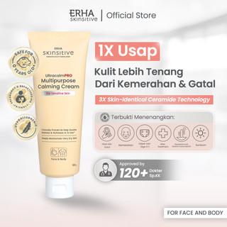 ERHA Skinsitive UltracalmPRO Multipurpose Calming Cream 100gr dengan Calamine & Tamanu Oil | Krim Multifungsi Untuk Semua Jenis Kulit (Normal-Sensitif & Iritasi) | Meredakan Gatal dan Kemerahan serta Eksim - Skinsitive Ultra Calm Pro