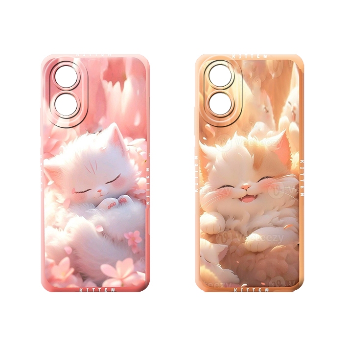 HP OPPO A18 A38 A17 A17K A58 4G/A58 5G A78 4G/A78 5G A79 5G A98 A16K A16E แมวน่ารักMotifเคสโทรศัพท์