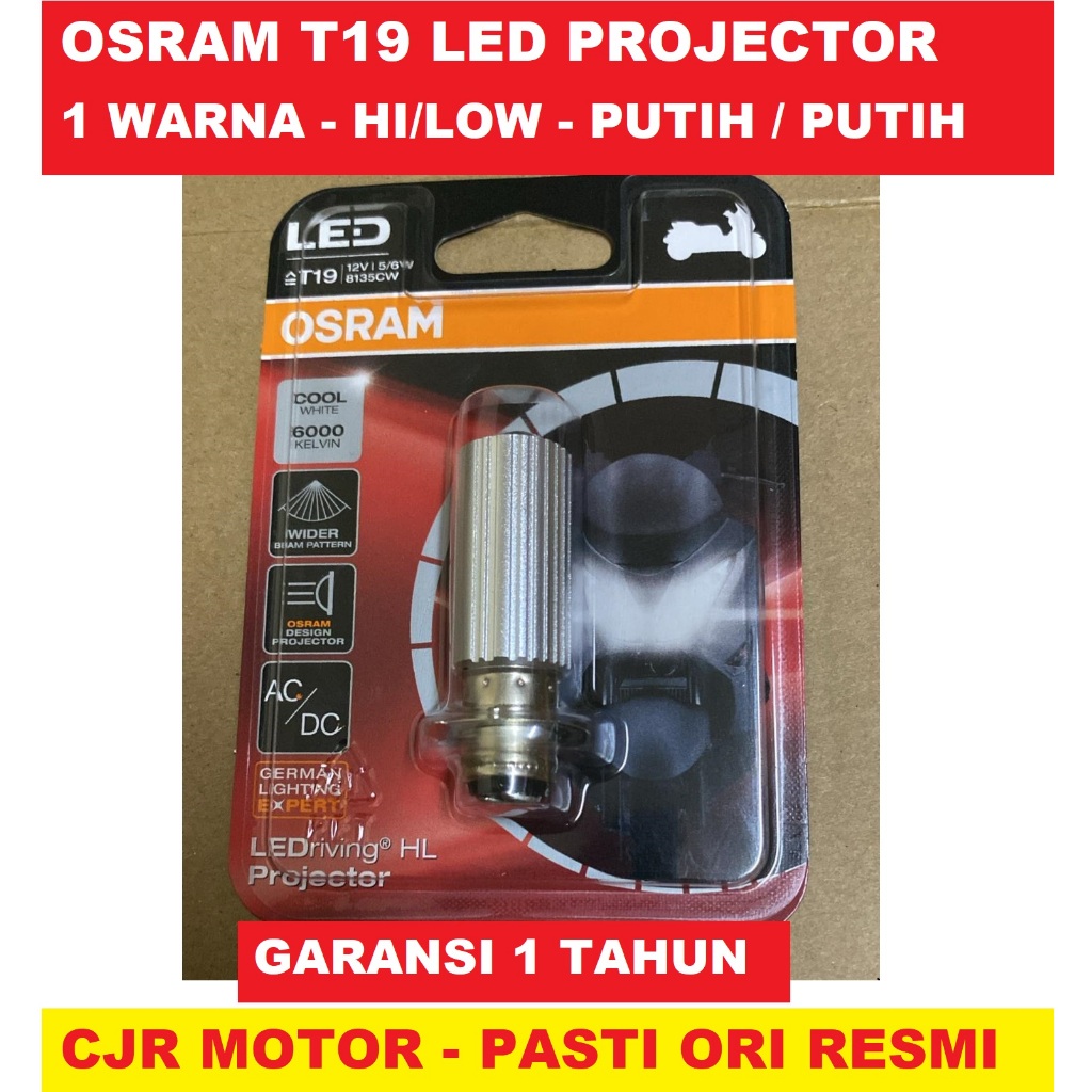 OSRAM LED เลเซอร์ไฟหน้า T19 PROJECTOR สีขาวรถจักรยานยนต์ไฟหน้าซ็อกเก็ต h6 m5 รถจักรยานยนต์ mio beat 