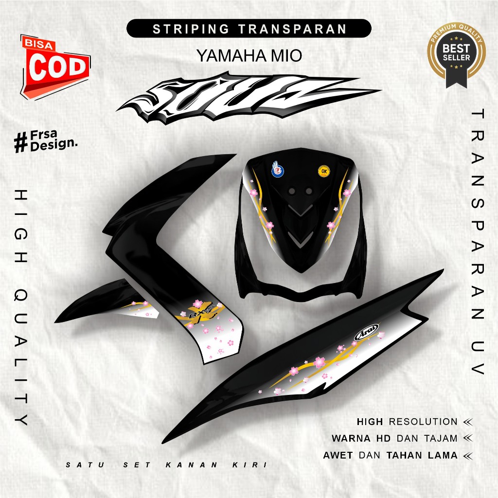 UV Transparent Striping MIO SOUL CARBON ลายใหม่ล่าสุด Special Edition ARAI SAKURA