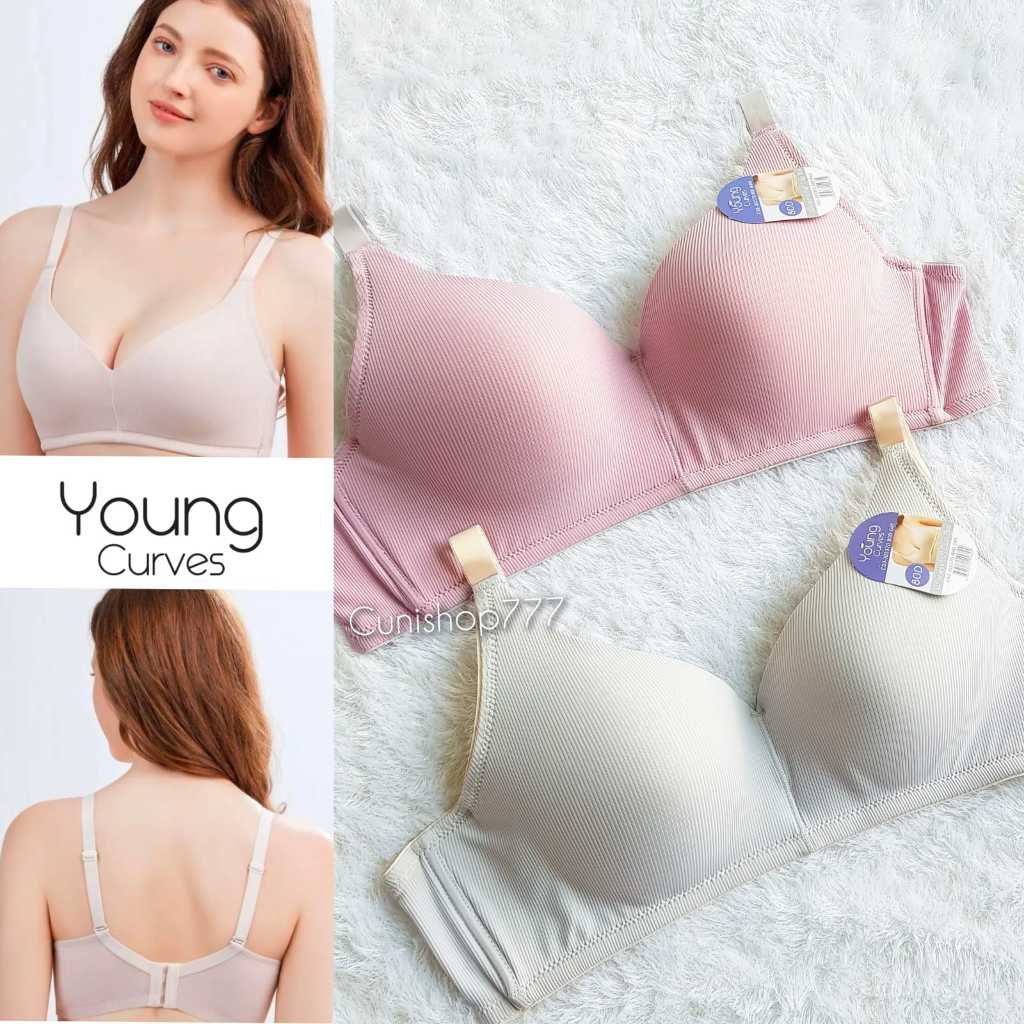 YOUNG CURVES BRA FULL CUP ไร้สาย 34D 36C 36D BH ไร้สาย NON WIRE 10337