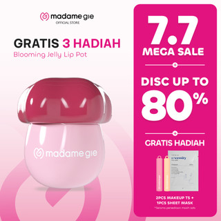 [NEW LAUNCH] [GRATIS 3 HADIAH] Madame Gie Blooming Jelly Lip Pot  -  Makeup Lip Tint Glossy | UV filter | Moisturize | Non-Sticky Natural Stain | Peptide | 4X flower extract | Natural Look | Soft Jelly