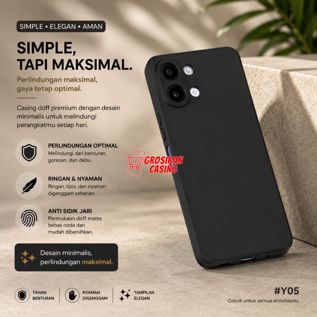Vivo Y11D Vivo Y05 Case Macaron Black Silicone Matte Black Vivo Y11D Vivo Y05
