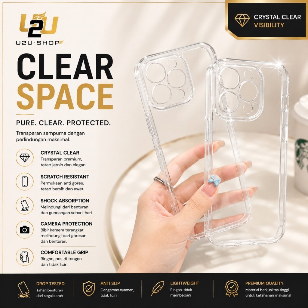 [WHOLESALE 10 ชิ้น] SPACE CLEAR TPU SILICON SOFTCASE สําหรับ TECNO CAMON 20 PRO CAMON 40 4G CAMON 50