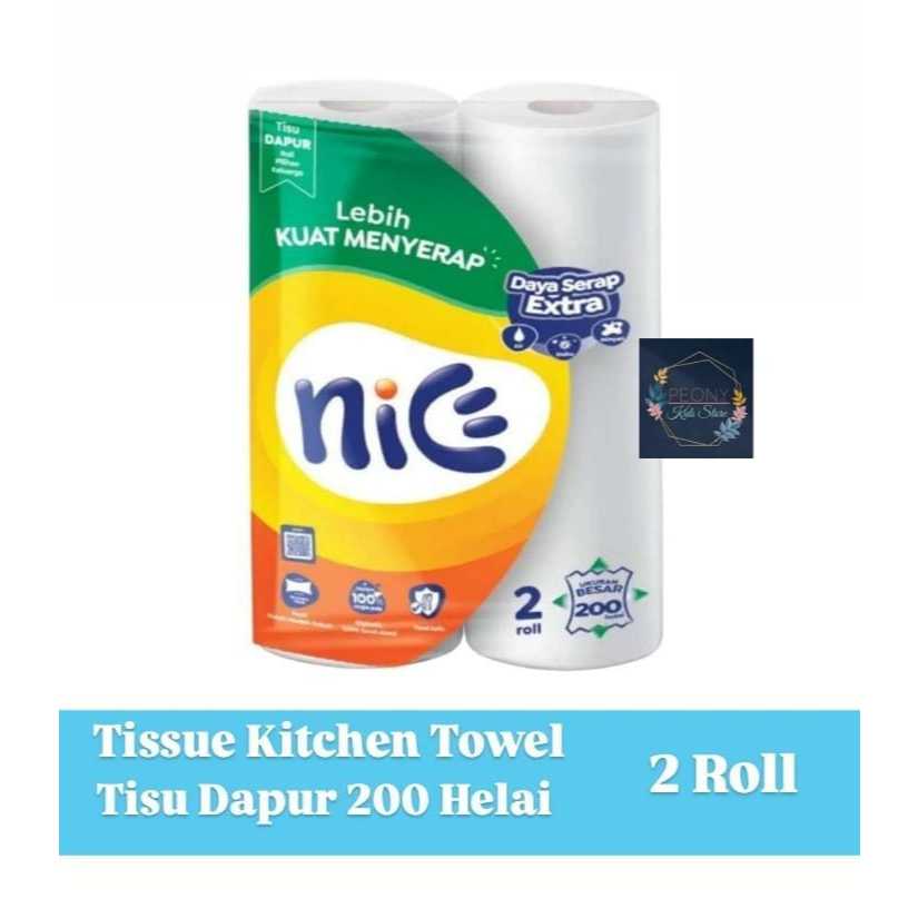 ห้องครัว NICE TISSUE 2 ม้วน 200s /NICE ห้องครัว TISSUE 2 ม้วน 200 แผ่น