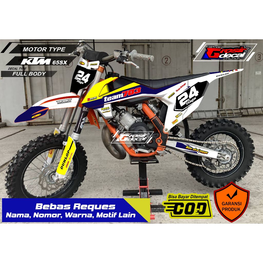 KTM 65cc Mini Trail Striping Sticker เต็มตัวฟรีที่กําหนดเอง