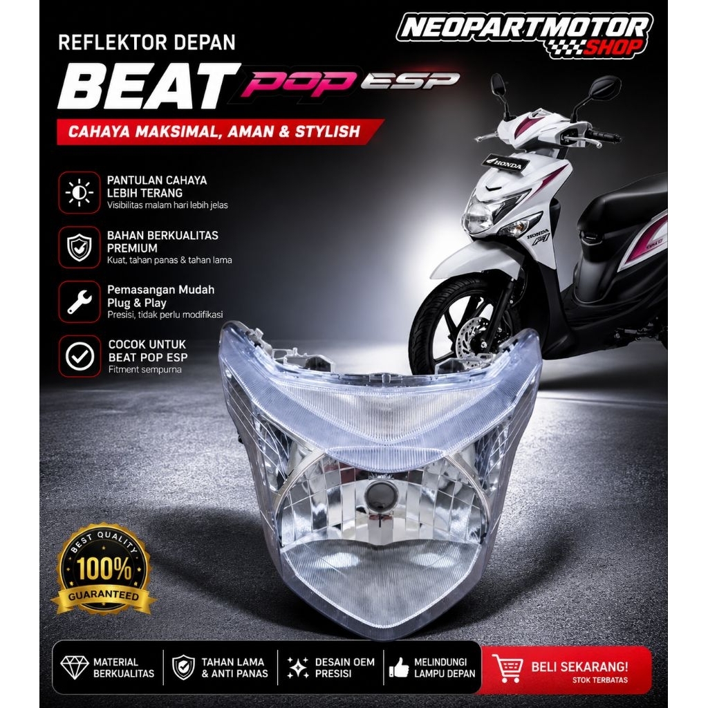 NARITA Beat Pop / NARITA ตัวสะท้อนแสงไฟหน้า - ตัวสะท้อนแสงไฟหน้า Honda NARITA