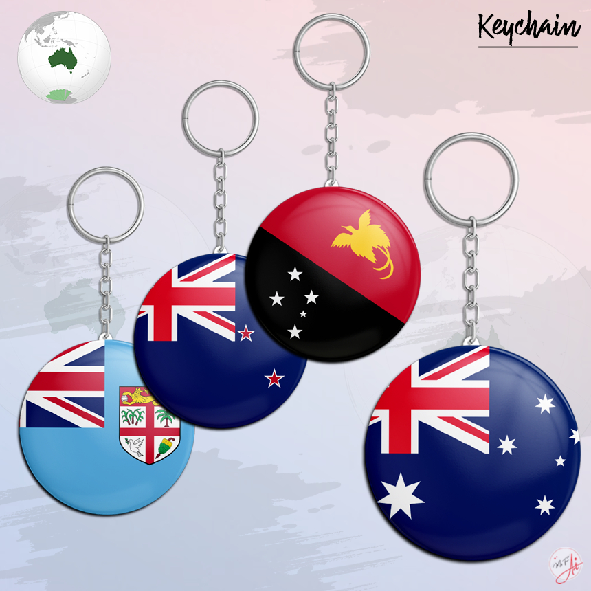 GANTUNANG BENUA AUSTRALIA OSEANIA COUNTRY FLAG พวงกุญแจกันน้ําของที่ระลึกอุปกรณ์เสริม 44 มม.