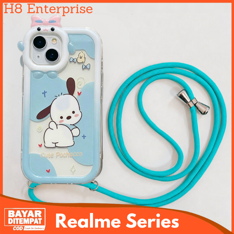 ยาวเชือกเส้นเล็กริบบิ้นหูกรณีRealme 9i 11 C21Y C25Y C55 C30 C30S C31 C33 C35 C12 C15 C25 5i 5 C3 10 